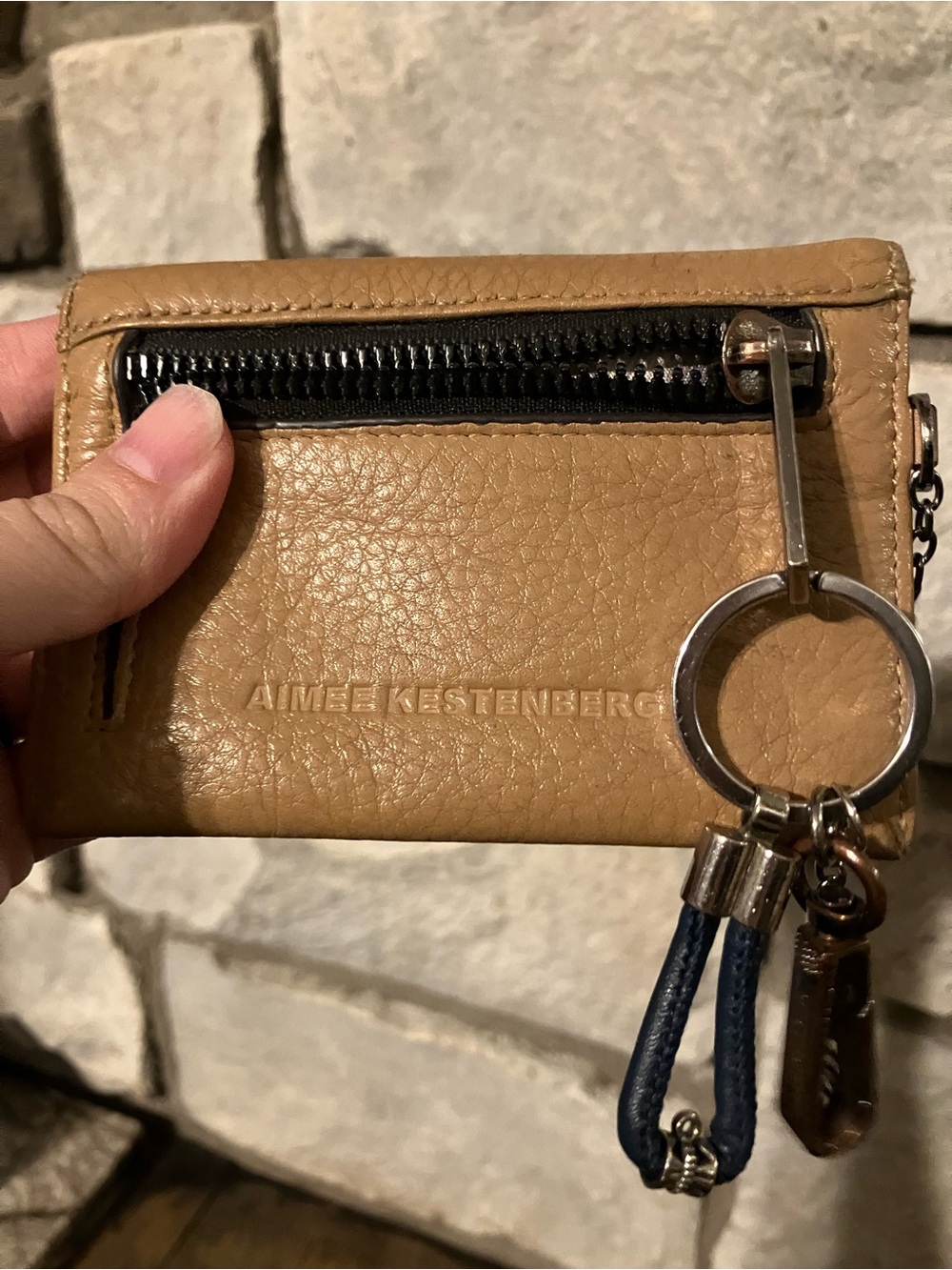 Aimee Kestenberg Compact Tan Leather Key Card Wallet - Picture 5 of 6
